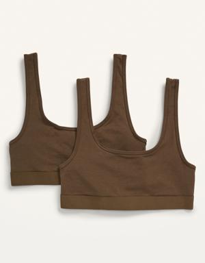 Old Navy Supima® Cotton-Blend Bralette Top 2-Pack for Women brown