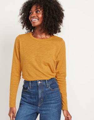 Old Navy EveryWear Slub-Knit Long-Sleeved T-Shirt for Women multi