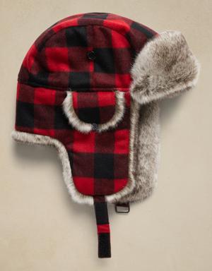 Crown Cap &#124 Plaid Trapper Hat red