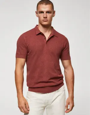 Mango Structured knit cotton polo