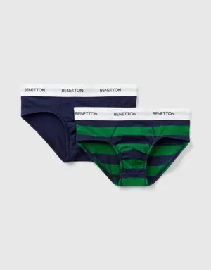 set of two underwear in stretch cotton