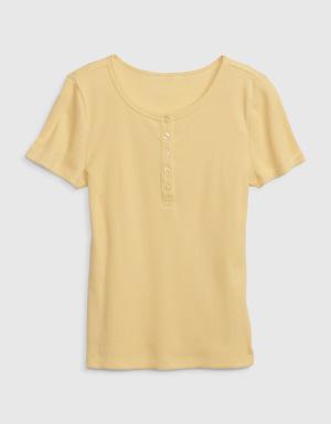 Kids Rib Henley T-Shirt yellow