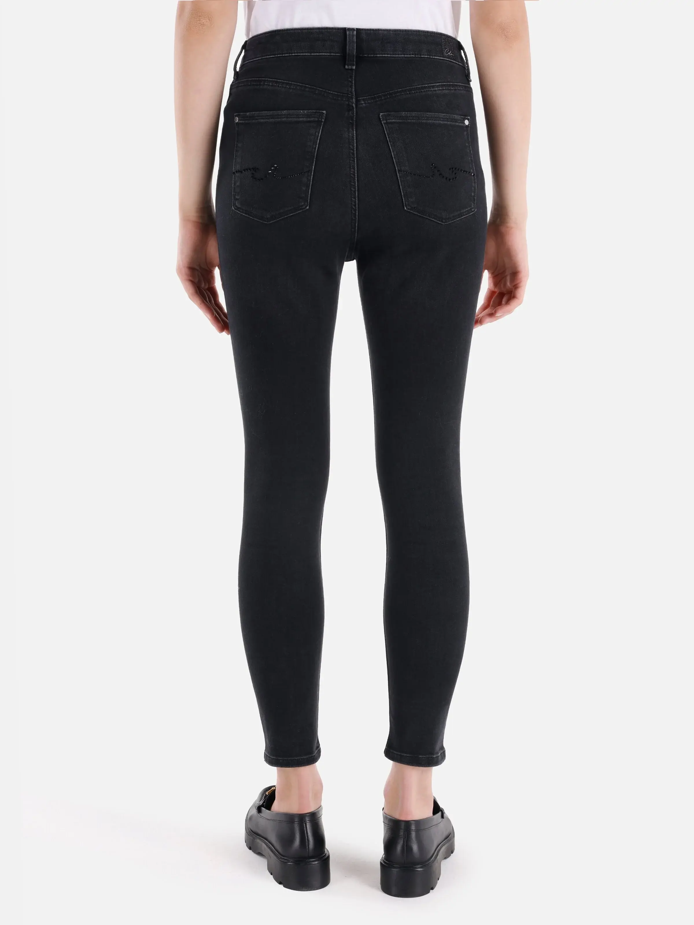 Colins 760 Diana Süper Slim Fit Yüksek Bel Dar Paça Siyah Kadın Pantolon. 2