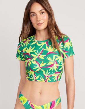 Cropped Rashguard Swim Top for Women multi