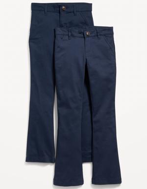 School Uniform Boot-Cut Pants 2-Pack for Girls blue