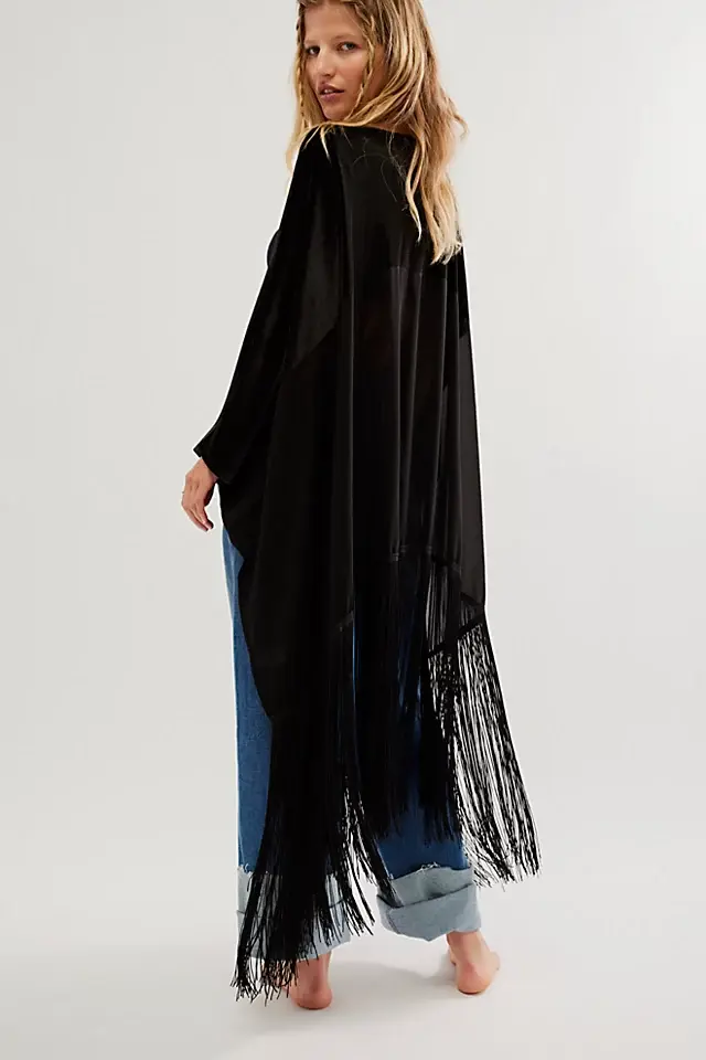 Been Vexed 2024 Velvet Fringe Kimono.