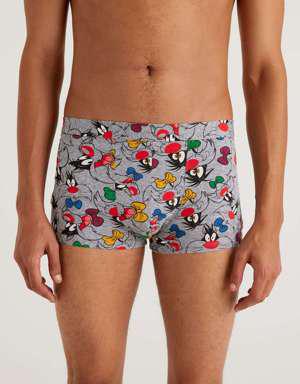 Erkek Pembe Kareli Sylvester Desenli Boxer