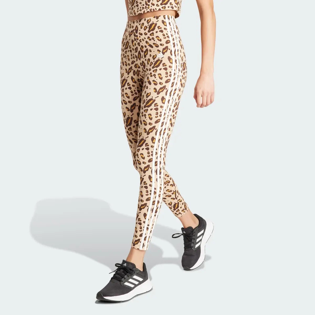 Adidas Essentials 3-Stripes Animal Print Leggings. 1