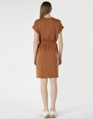 Regular Fit Kahverengi Kadın Elbise