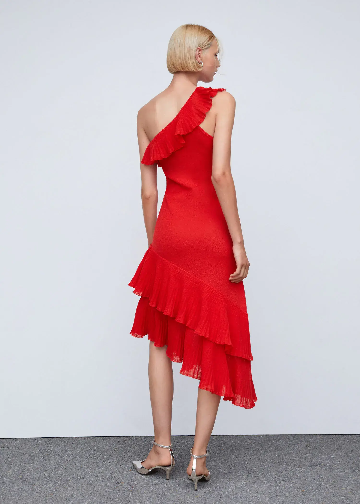 Mango Asymmetric ruffled dress. 3