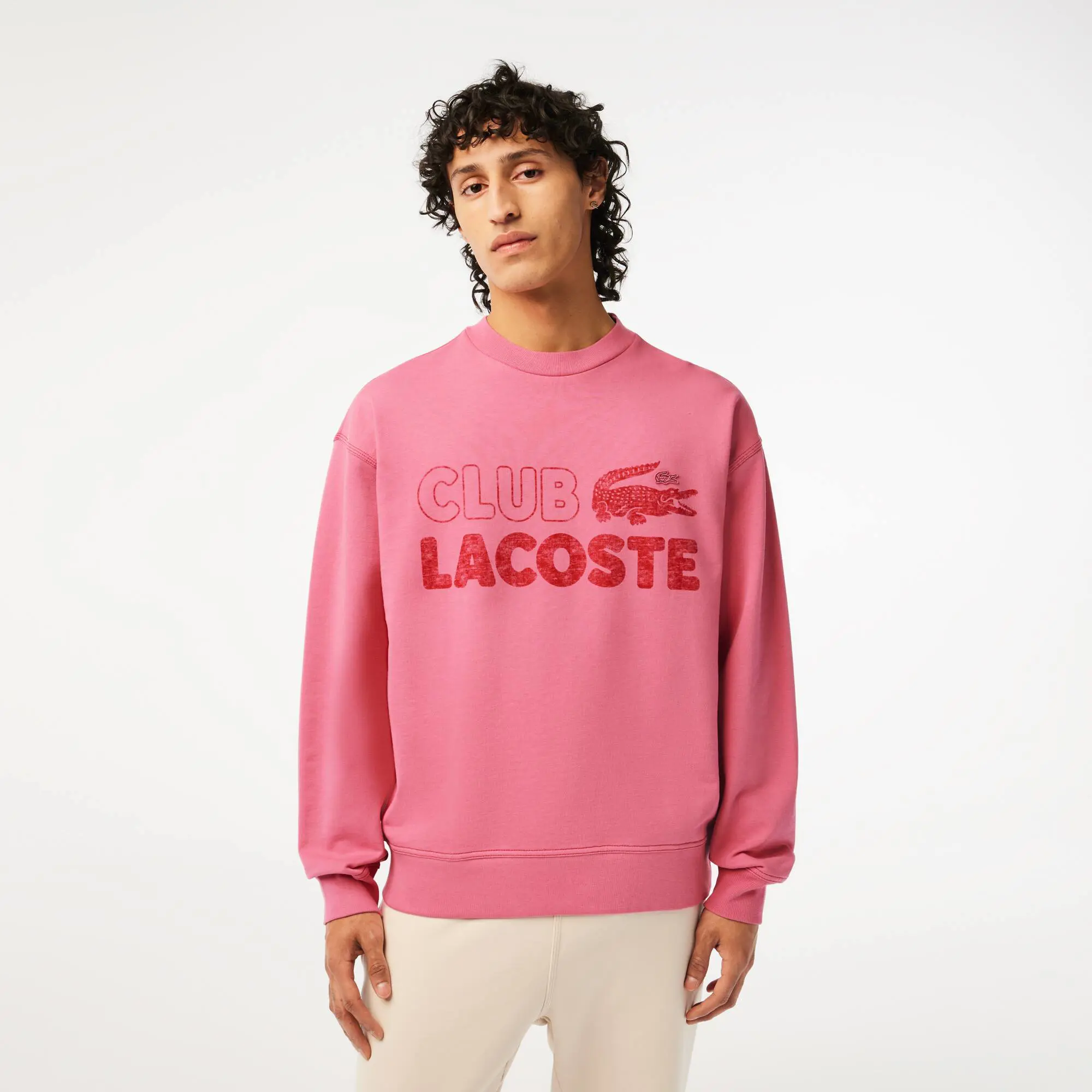 Lacoste Sweatshirt col rond homme Lacoste loose fit imprimé vintage. 1