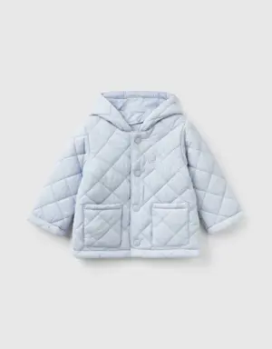 quilted jacket with hood