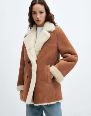 Shearling-lined coat
