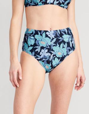 Flor Oceania Blue Lily High Cut Side Tie Thong Bikini Bottom