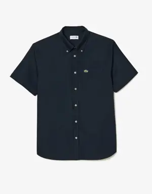Camisa Oxford regular fit de manga corta