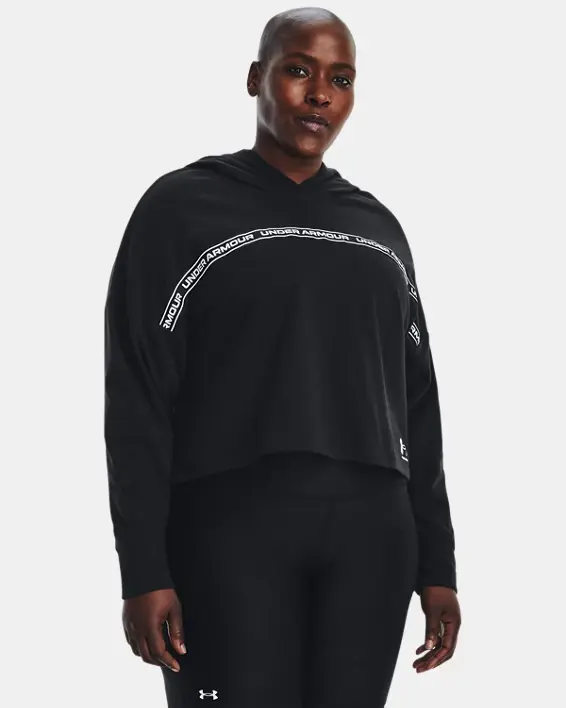 Under Armour Women's UA Rival Terry Crop Hoodie. 1