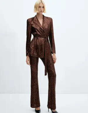 Mango Sequin flared trousers
