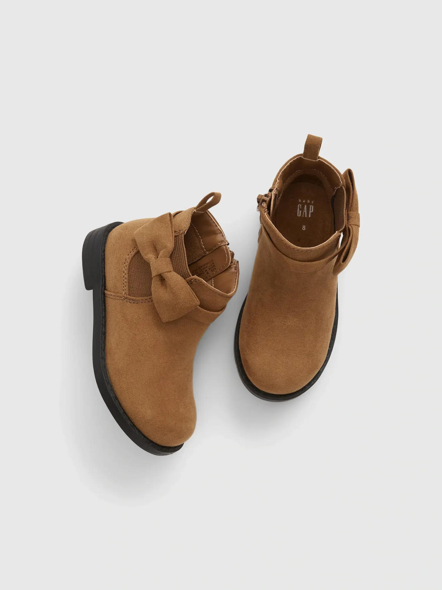 Gap Toddler Bow Ankle Boots brown. 1