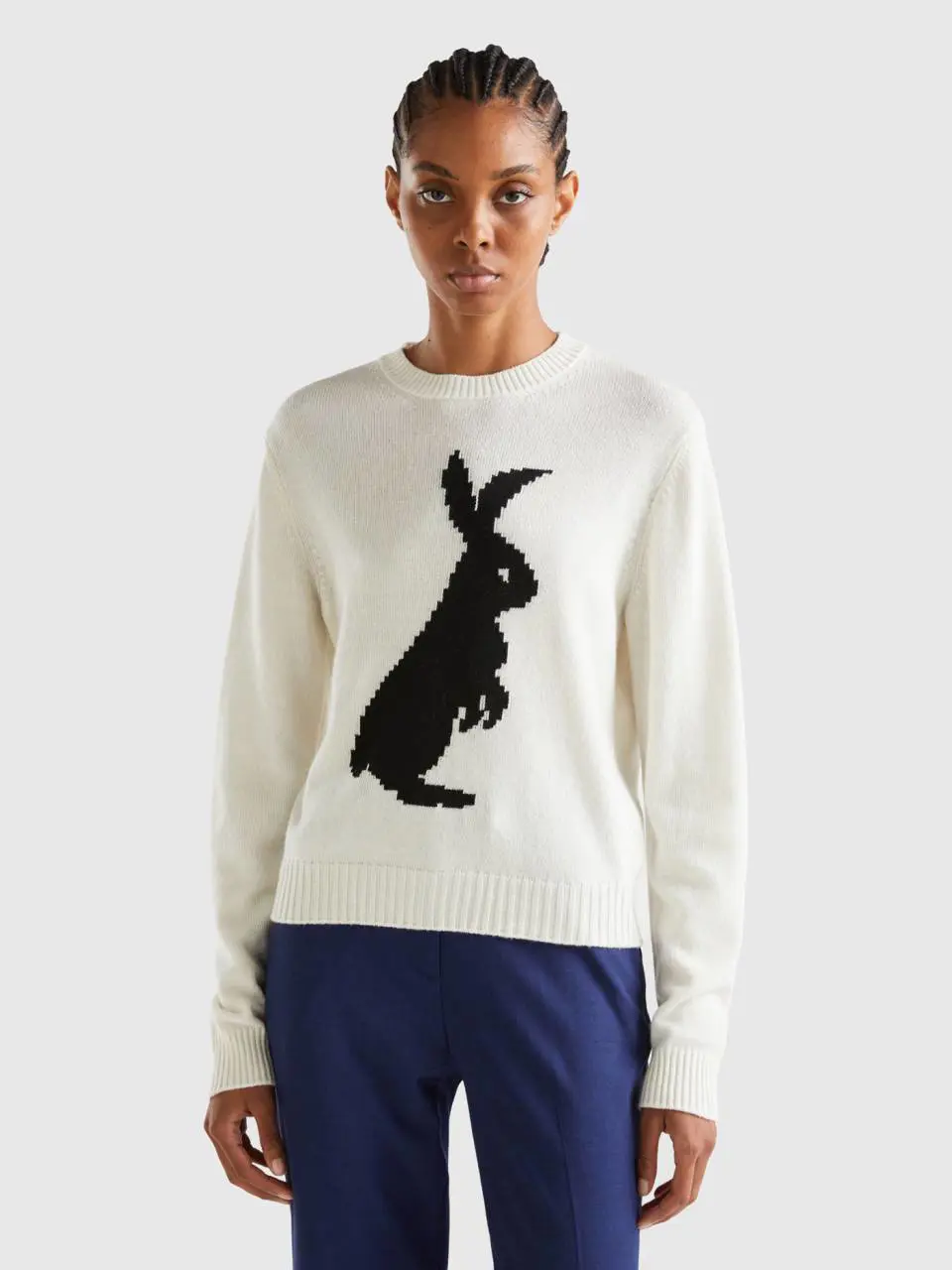 Benetton sweater with bunny inlay. 1 Benetton sweater with bunny inlay. 1