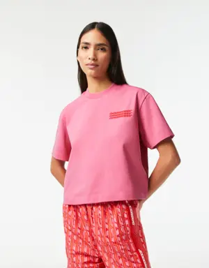 Lacoste T-shirt oversize da donna in jersey di cotone Lacoste