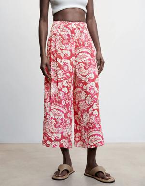 Culotte-Hose mit floralem Print