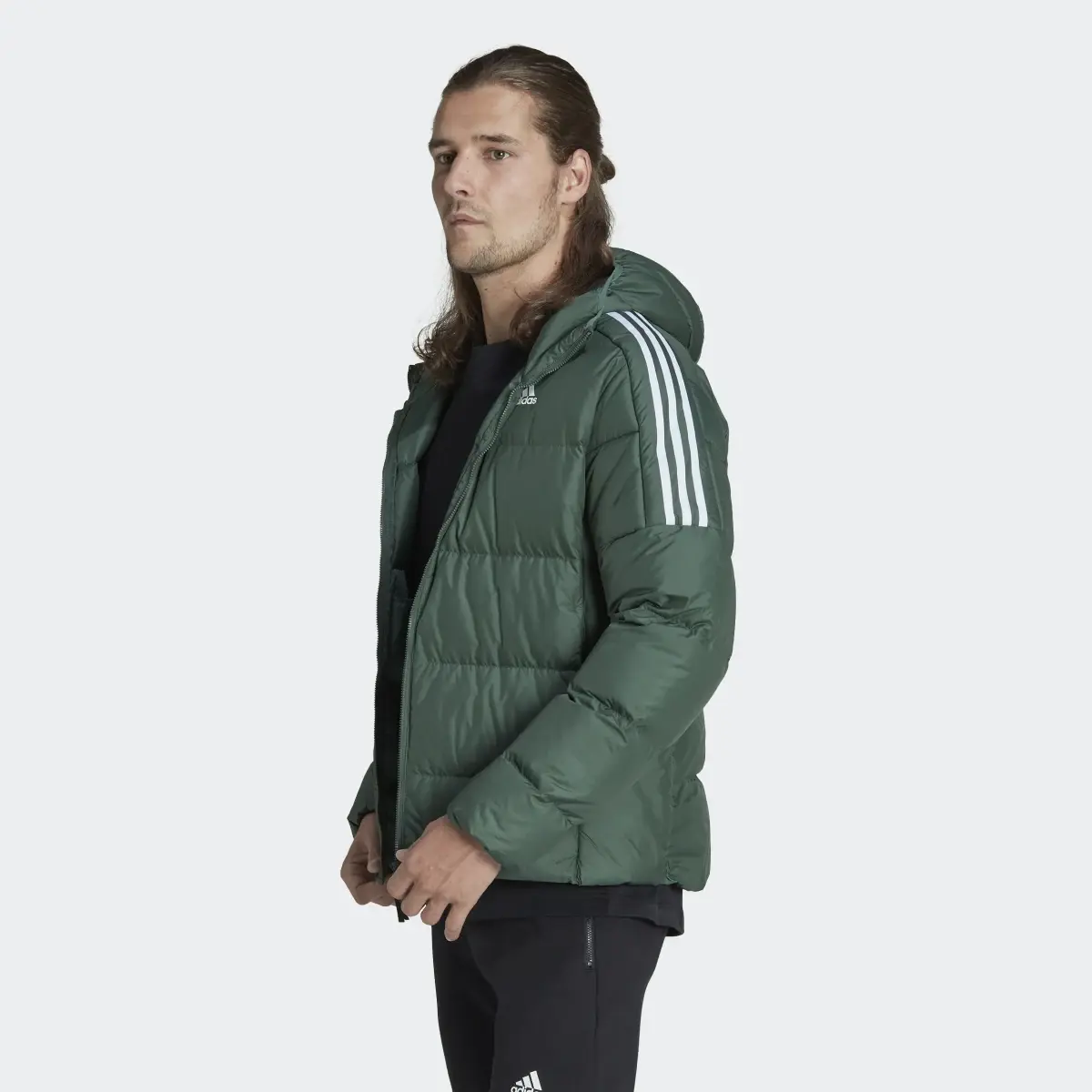 Adidas Essentials Midweight Down Hooded Jacket. 2