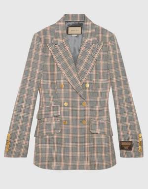 Prince of Wales wool hemp jacket