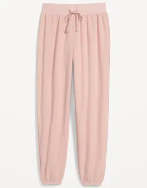 High-Waisted Microfleece Lounge Jogger Sweatpants for Women pink