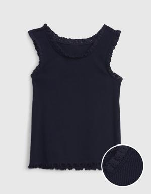 Toddler Rib Lace Tank Top blue