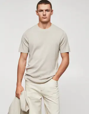 Mango Cotton fine-knit t-shirt