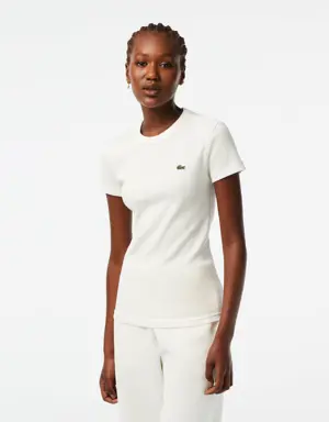 T-shirt femme Lacoste slim fit en coton biologique