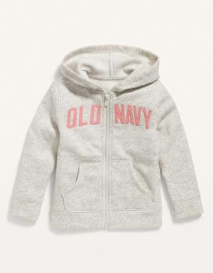 Old Navy Unisex Logo-Graphic Zip Hoodie for Toddler gray