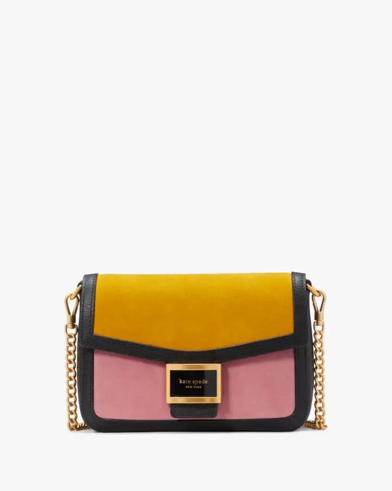 Kate Spade Katy Colorblocked Suede Flap Chain Crossbody. 1