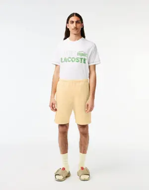 Pantalón corto de hombre Lacoste en felpa de algodón ecológico sin cepillar