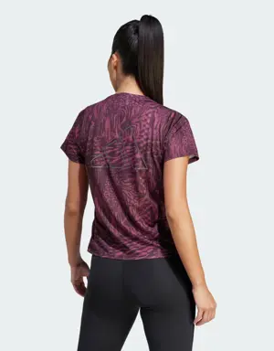Adidas Run Icons 3 Bar Logo Allover Print Running T-Shirt. 3 Adidas Run Icons 3 Bar Logo Allover Print Running T-Shirt. 3