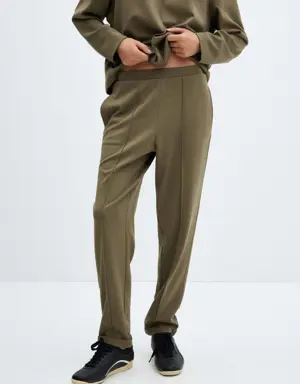 Jogger pants with seam detail