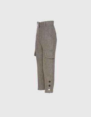 Pocket Detailed Checked Trousers