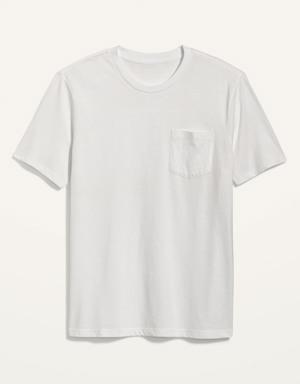 Soft-Washed Chest-Pocket Crew-Neck T-Shirt white