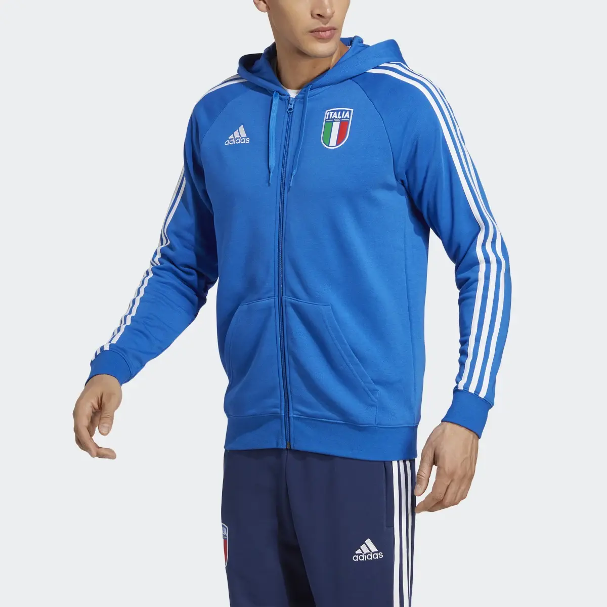 Adidas Italy Full-Zip Hoodie. 1