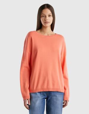 cotton sweater with round neck