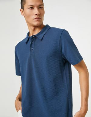 Basic Tişört Polo Yaka Düğmeli Kısa Kollu
