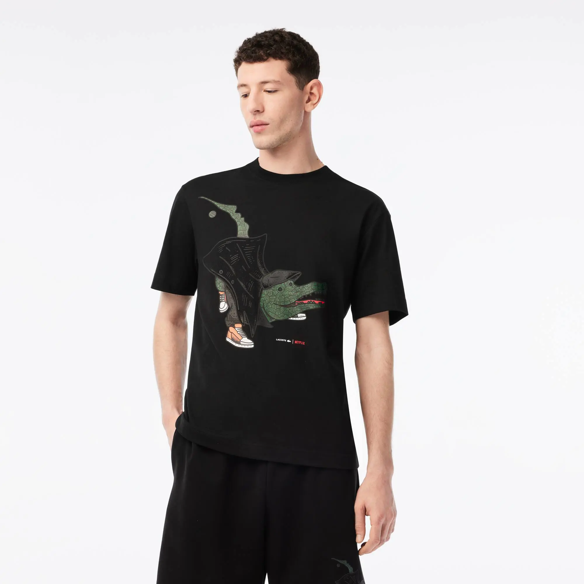 Lacoste Men’s Lacoste x Netflix Organic Cotton T-shirt. 1