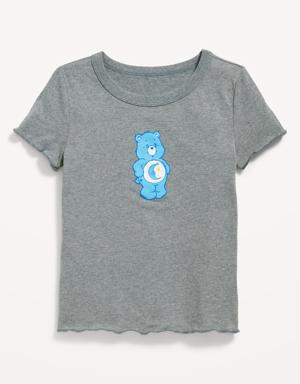 Old Navy Rib-Knit Lettuce-Edge Licensed Pop-Culture T-Shirt for Girls gray