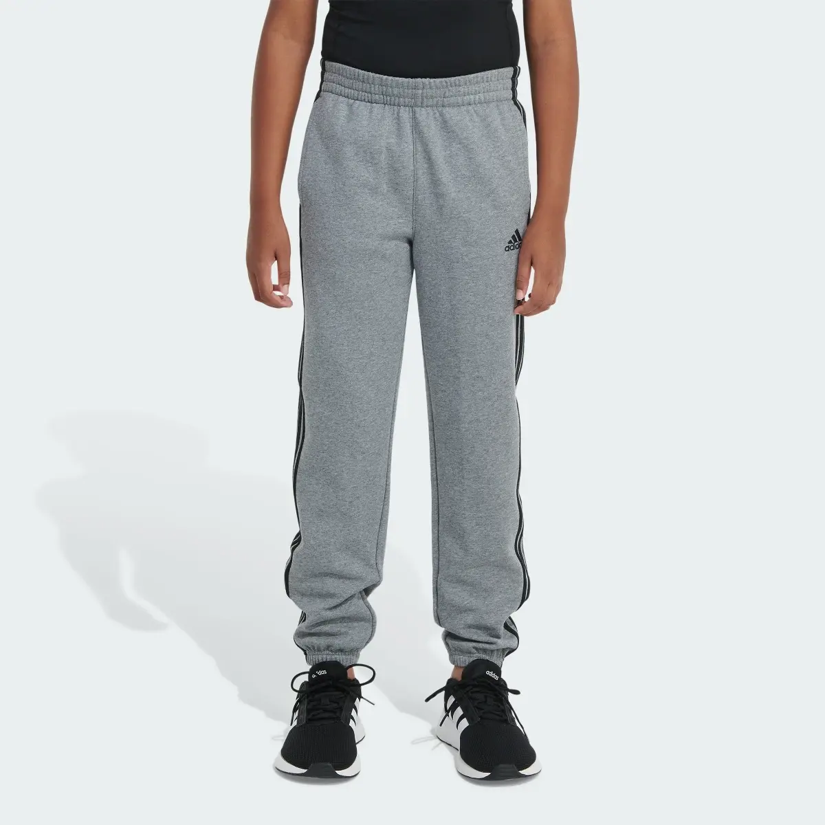 Adidas Elastic Waistband Essential 3-Stripes Fleece Joggers. 1