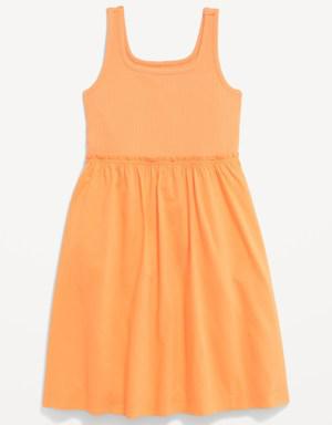 Sleeveless Fit & Flare Dress for Girls orange