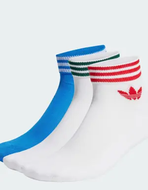 Adidas Meias pelo Tornozelo Trefoil – 3 pares
