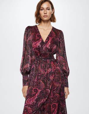 Ruffled paisley-print dress