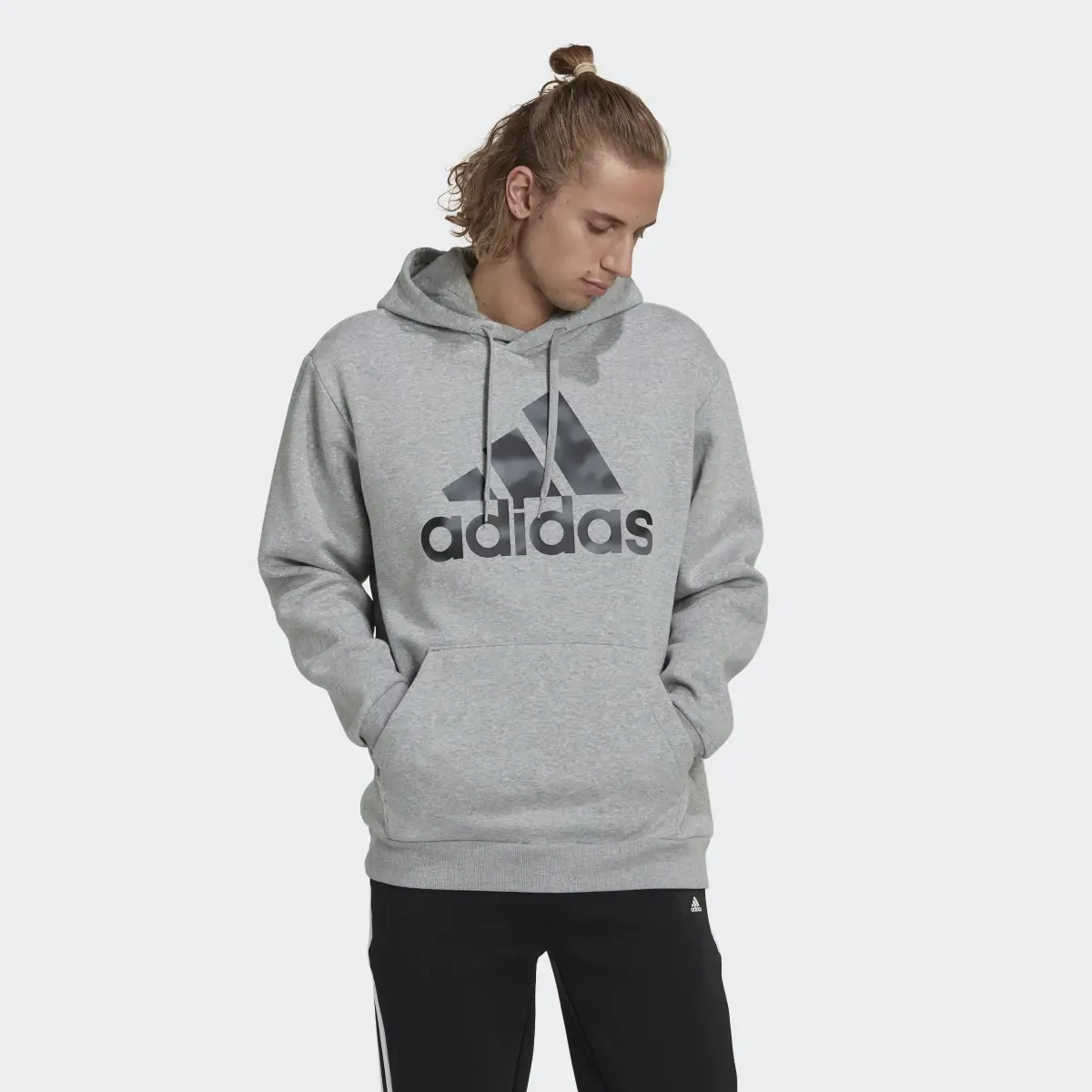 Adidas Essentials Camo Print French Terry Hoodie. 2