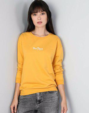 Regular Fit Kadın Sarı Sweatshirt