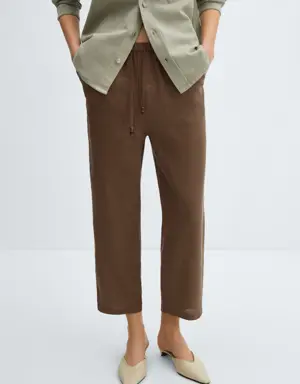 100% linen trousers
